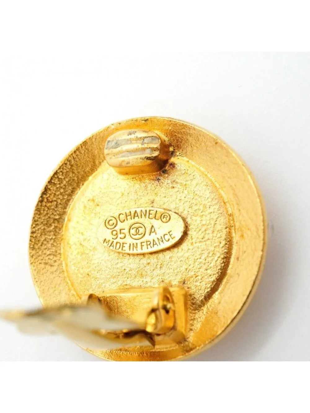 Chanel Earrings Vintage CC Logo Round
